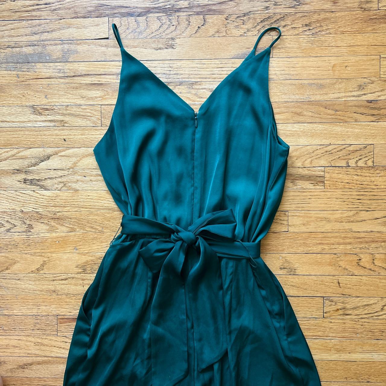 H&m green 2024 satin jumpsuit