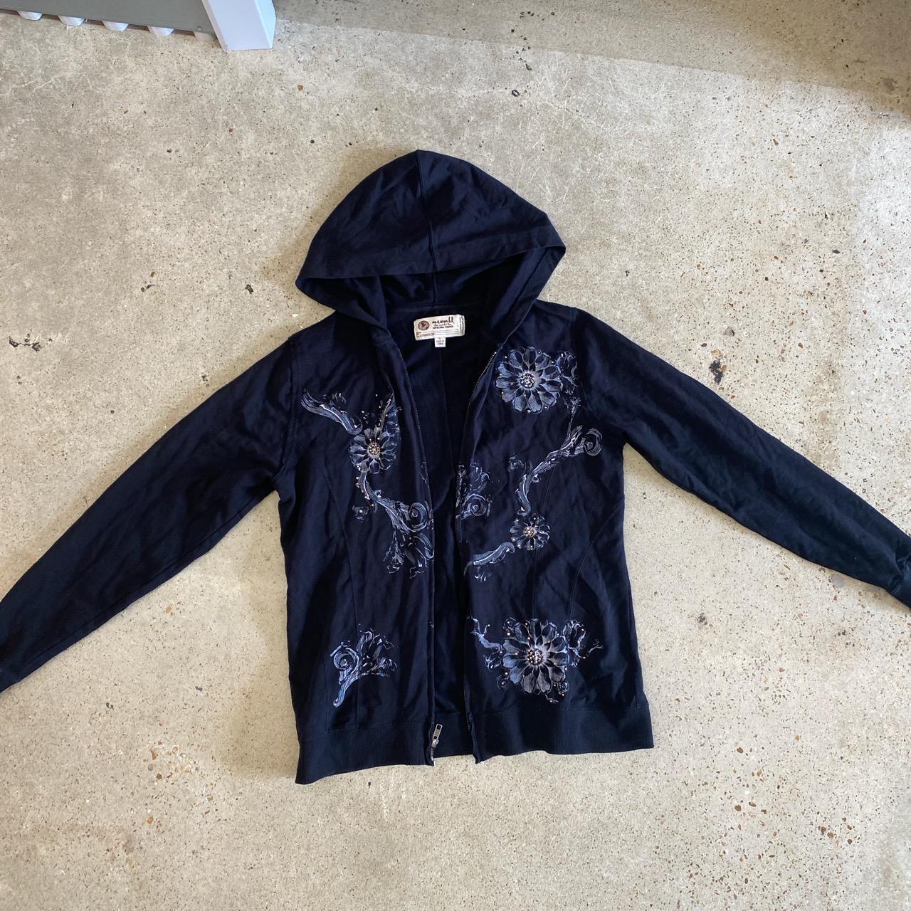 Black Zip Up hoodie great condition no flaws to... - Depop