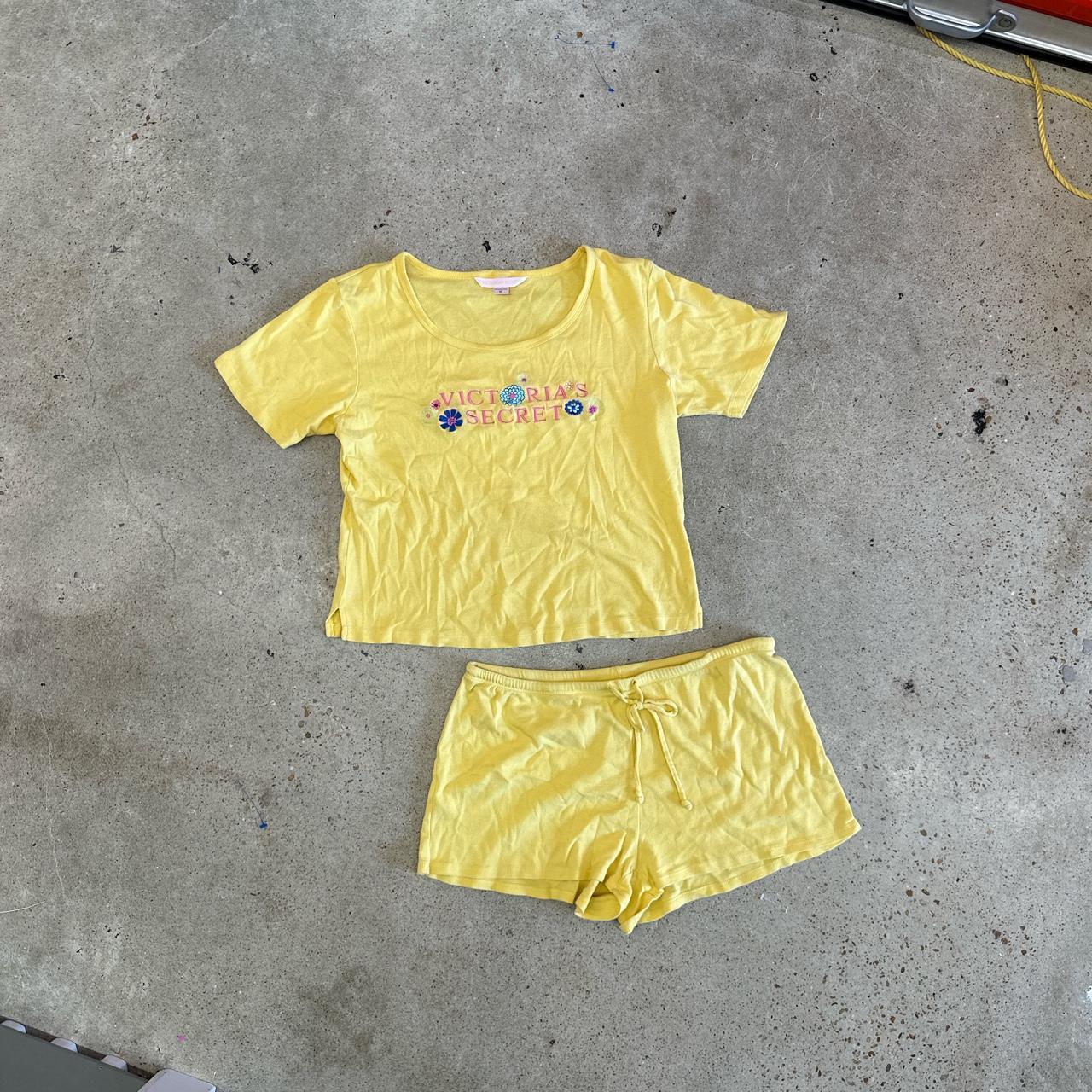 Victoria's Secret Women's Yellow and Pink Jumpsuit Depop