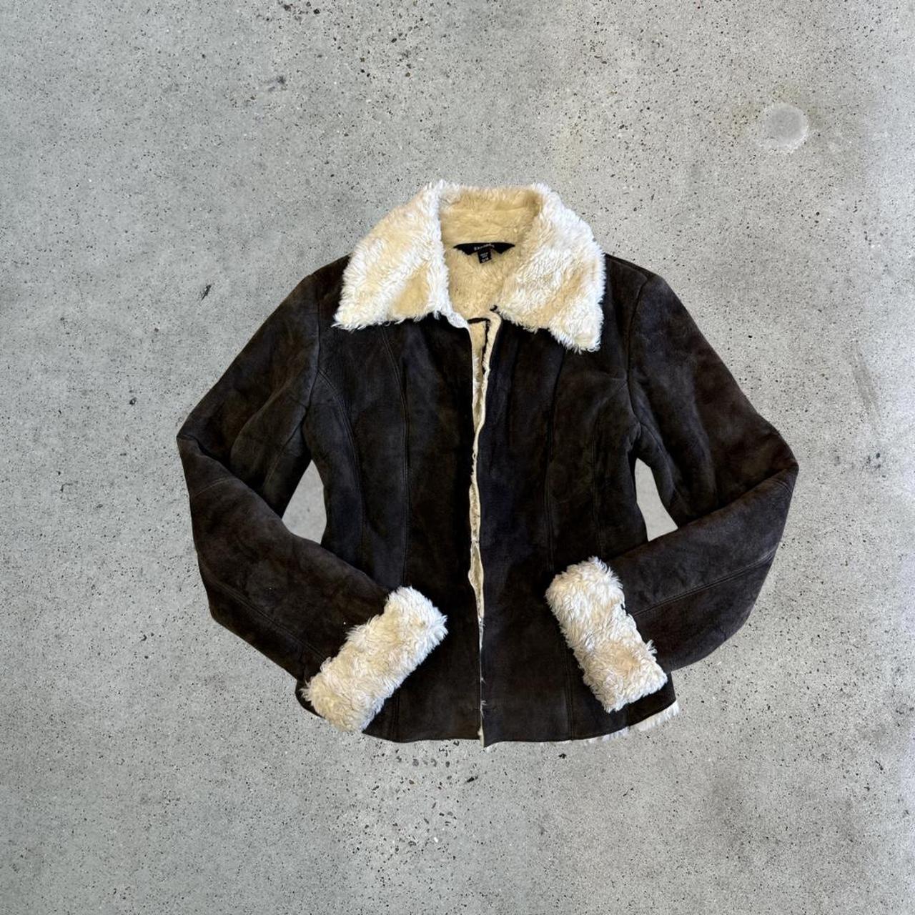 Express Women's Winter Jacket Brown/Cream M – Vintage suede