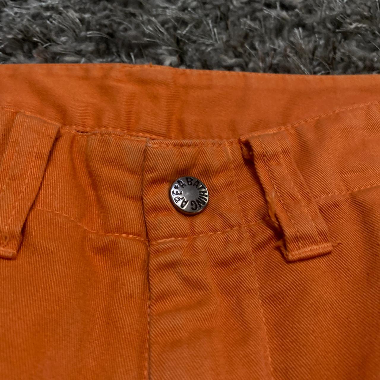 Bape Spell Out Chino Shorts Orange Large Great... - Depop