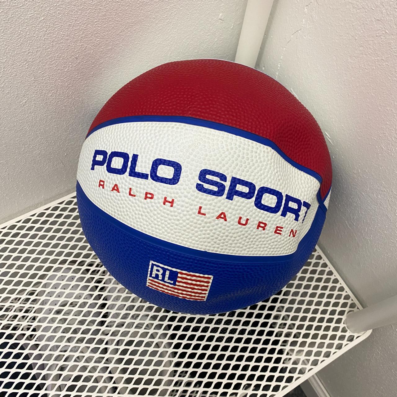 Vintage 90's Polo Sport Ralph Lauren Rawlings Basketball high quality Ball Red White Blue