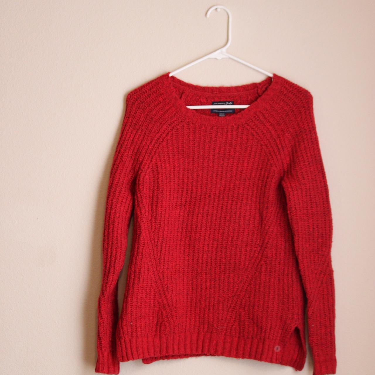 American Eagle Outfitters Red Sweater Size Small... - Depop