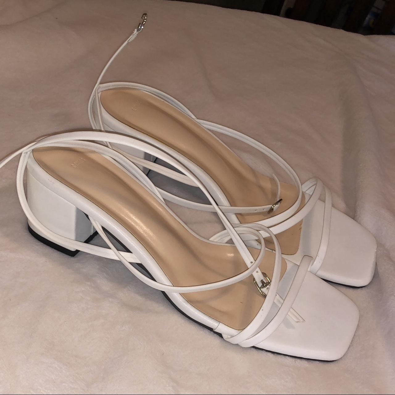 Cute White Heels Never been worn out Size EUR 38 -... - Depop