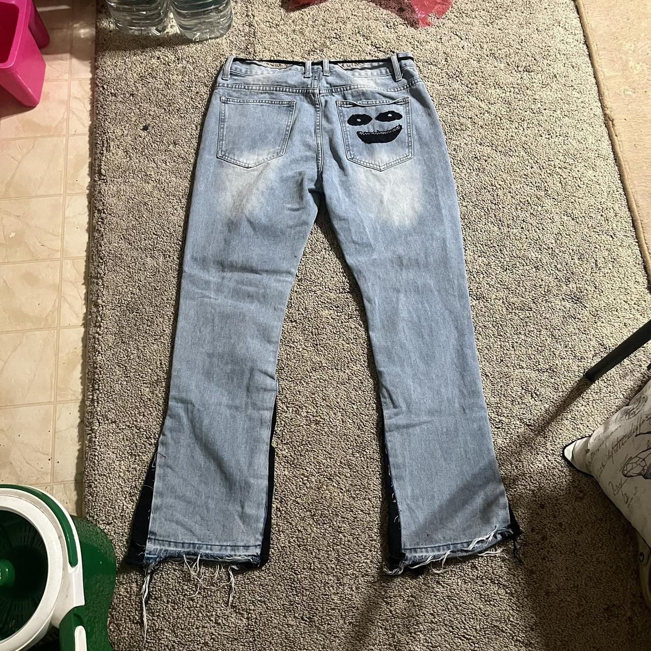 Custom Flare Jeans shoelace belt removable Size... Depop