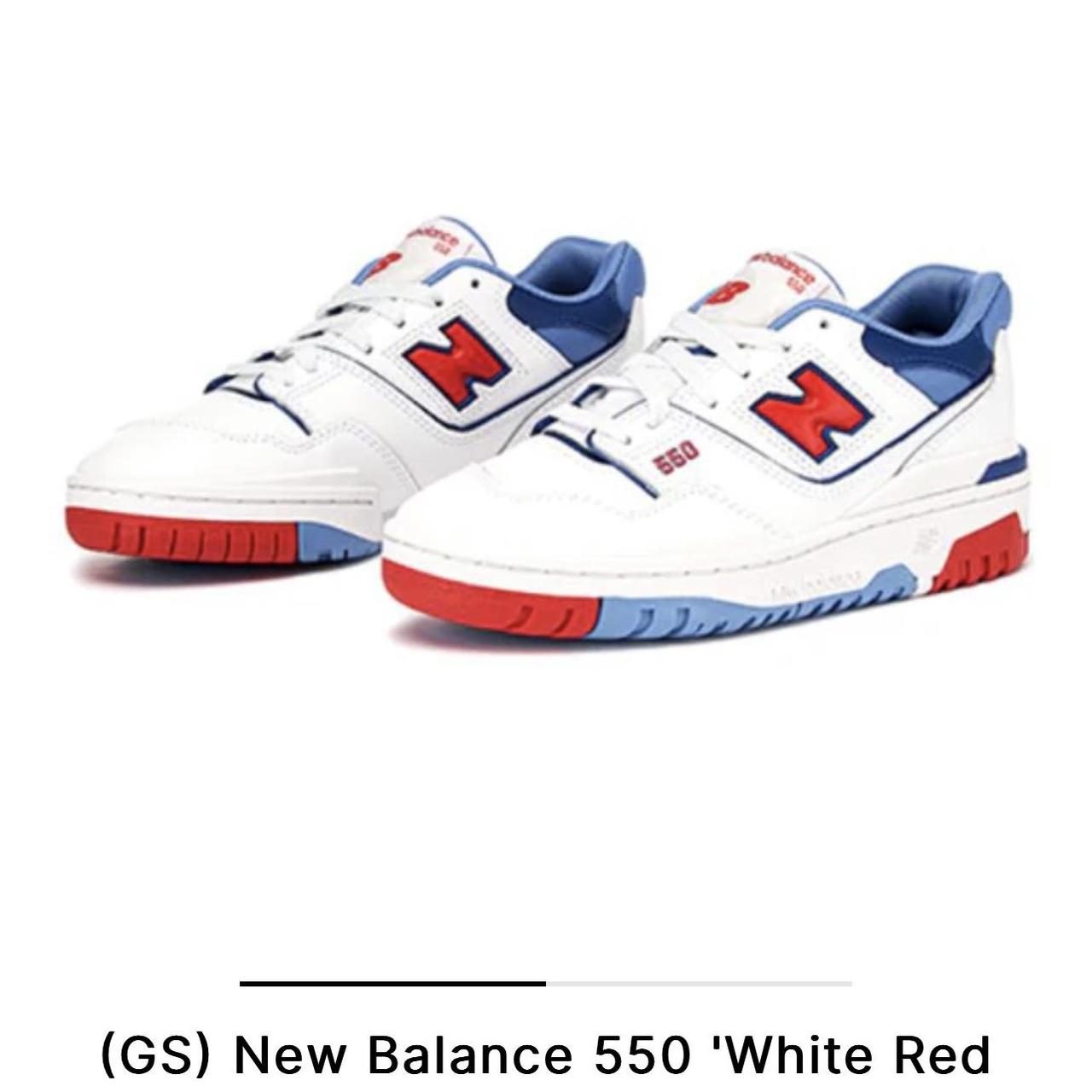 Red, white, and blue New Balance 550s Brand new... - Depop