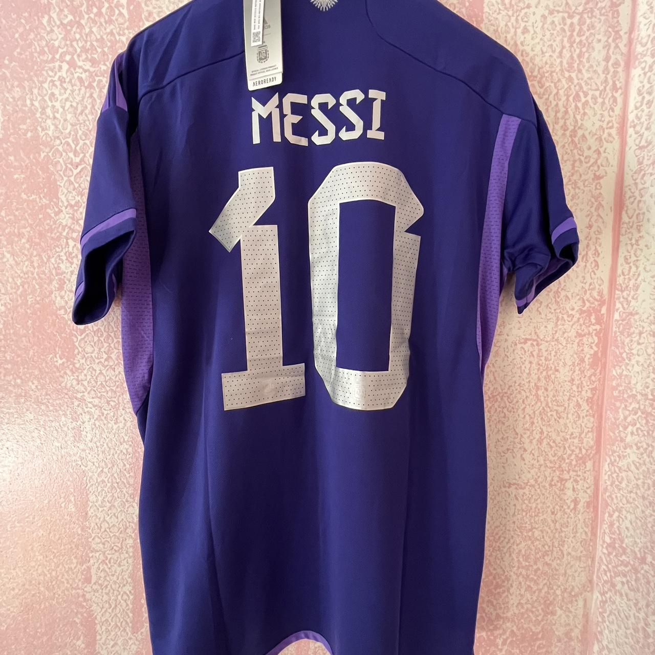 Buy adidas Purple Messi - 10 World Cup Argentina 22 Junior Away Jersey from  the Next UK online shop