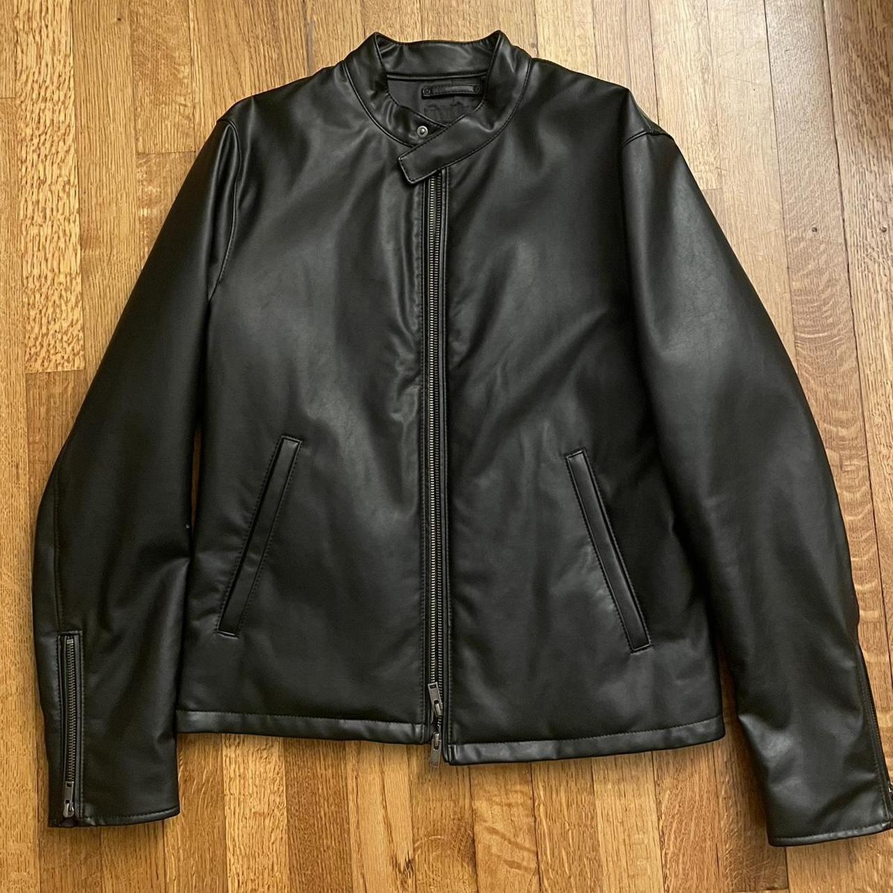 UNIQLO leather jacket. it says imitation leather,... - Depop