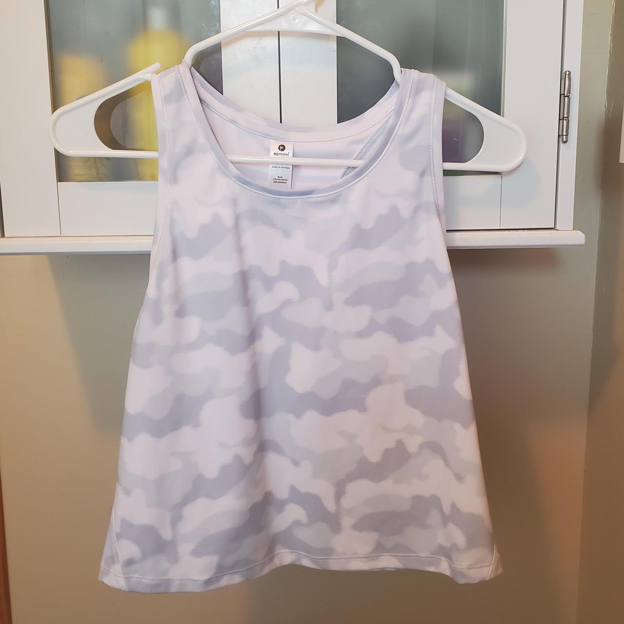 White and grey camo athletic top - Depop
