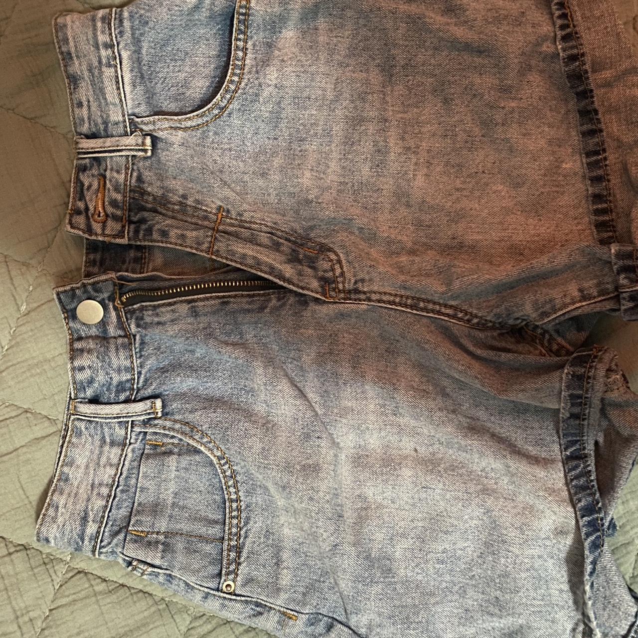 shein jorts size:4 rarely worn highwaisted #shorts... - Depop