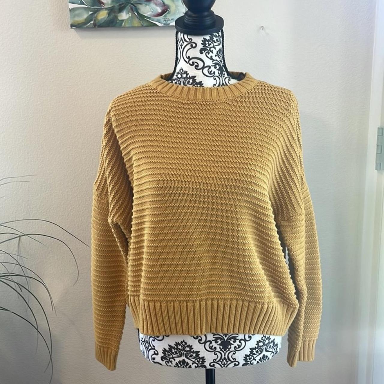 H M Divided Mustard yellow knit sweater with a loose. Depop