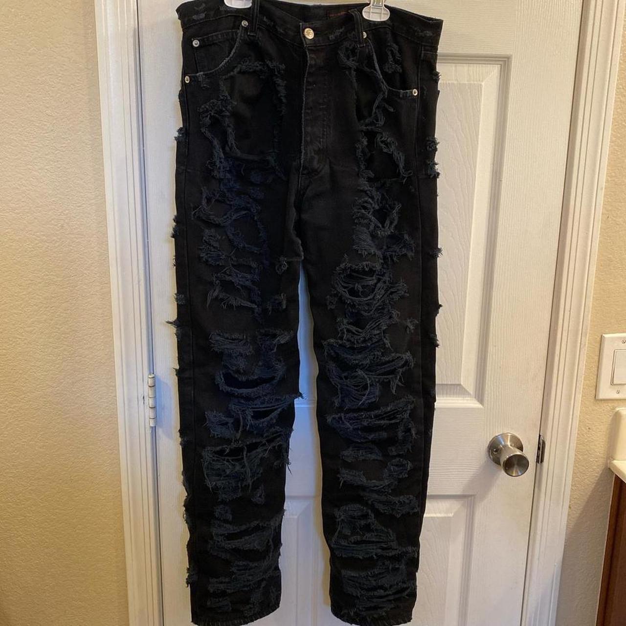 Siberia Hills Spiritual Distressed Black Jeans... - Depop