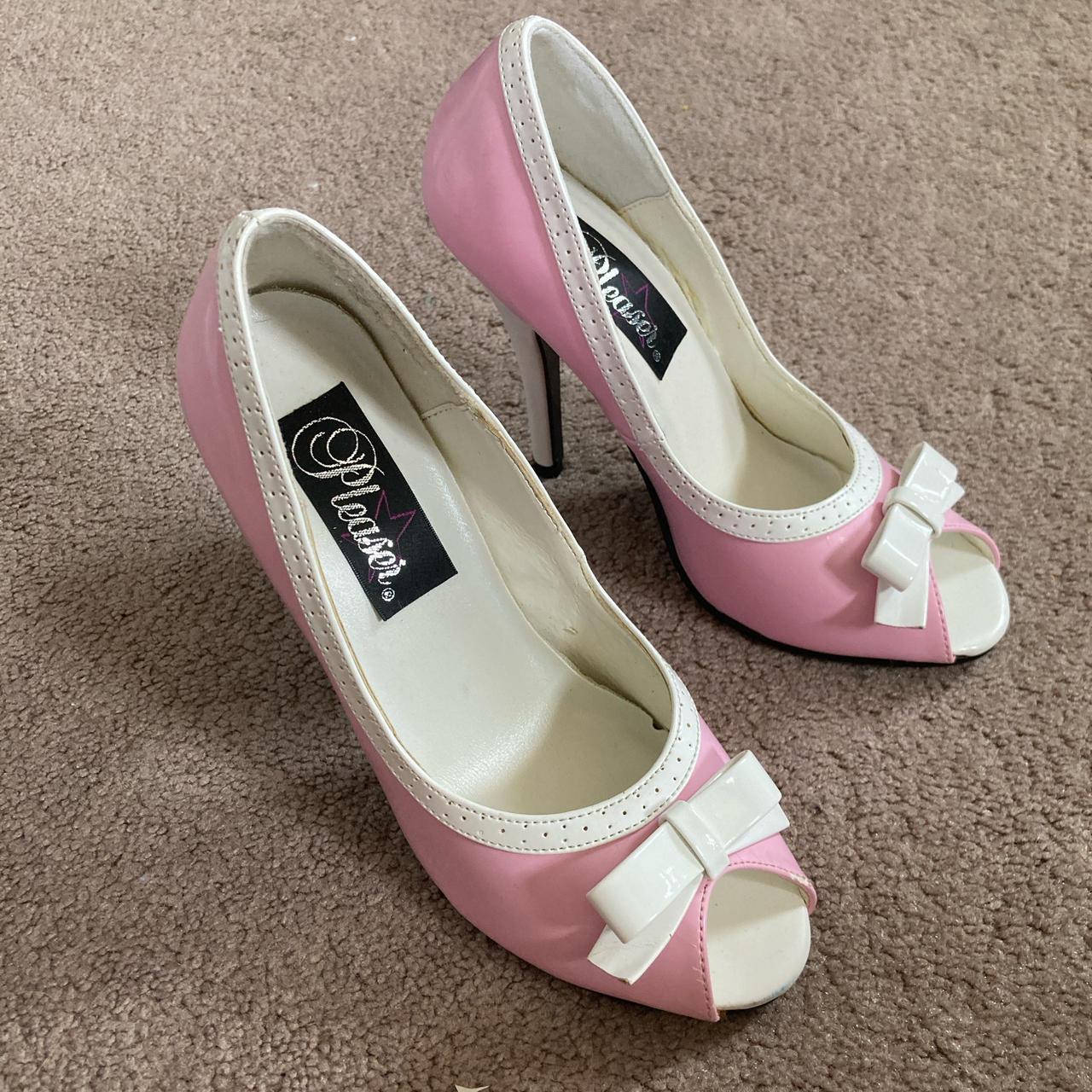 Coquette high heels Pleasers high heels Baby pink... - Depop