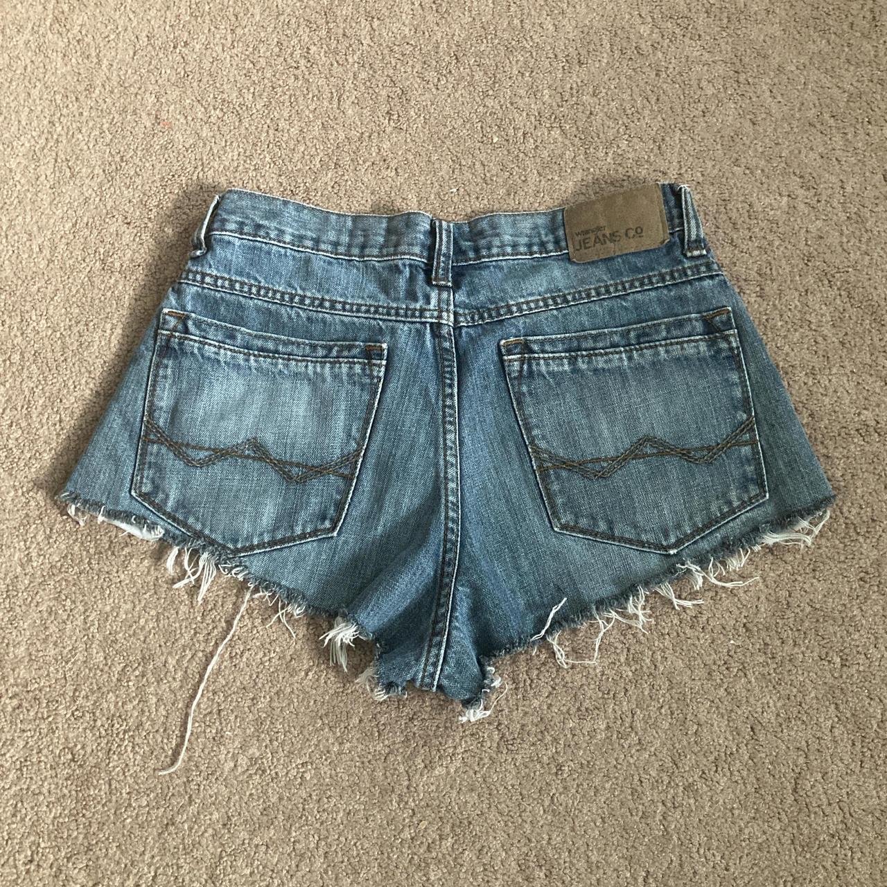 Y2K vintage wrangler jean mini shorts Vintage... - Depop