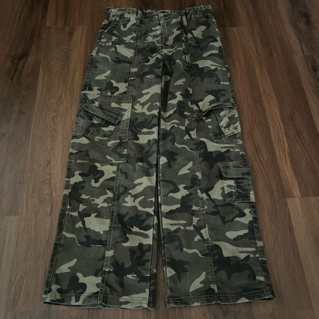 jnco styled wide legged baggy camo pants by... - Depop