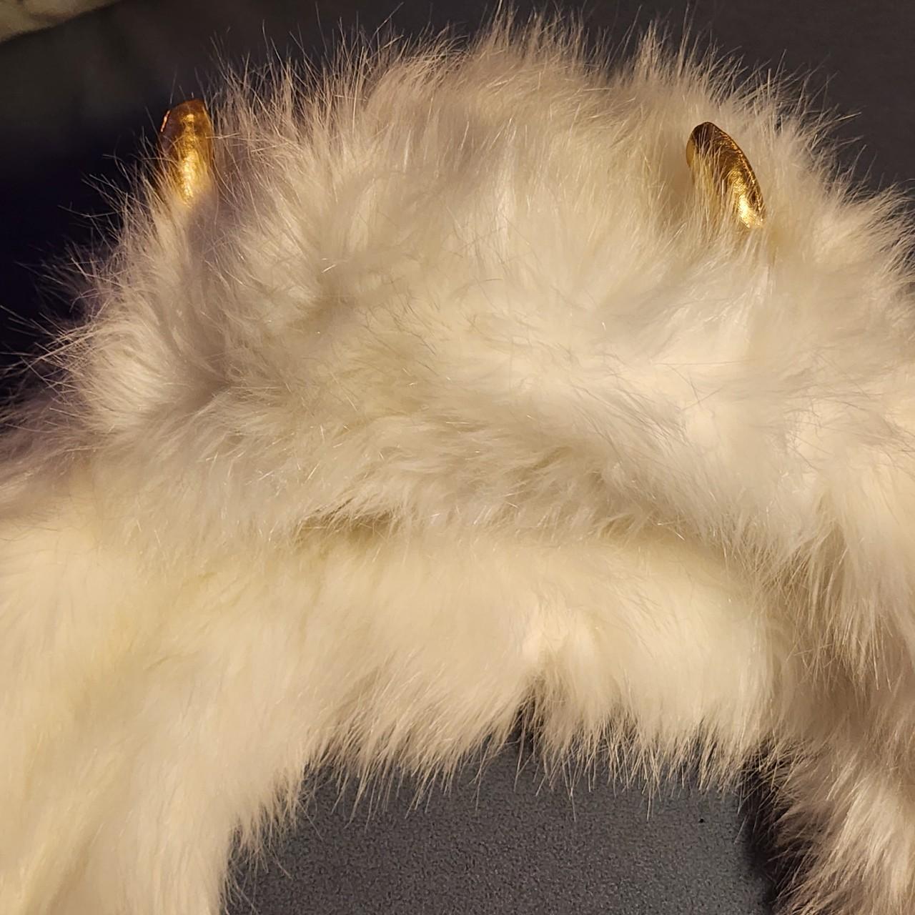 Big White yeti faux fur ushaka hat from... Depop