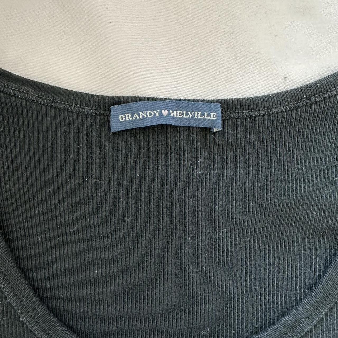 brandy melville black zelly button top one size -... - Depop