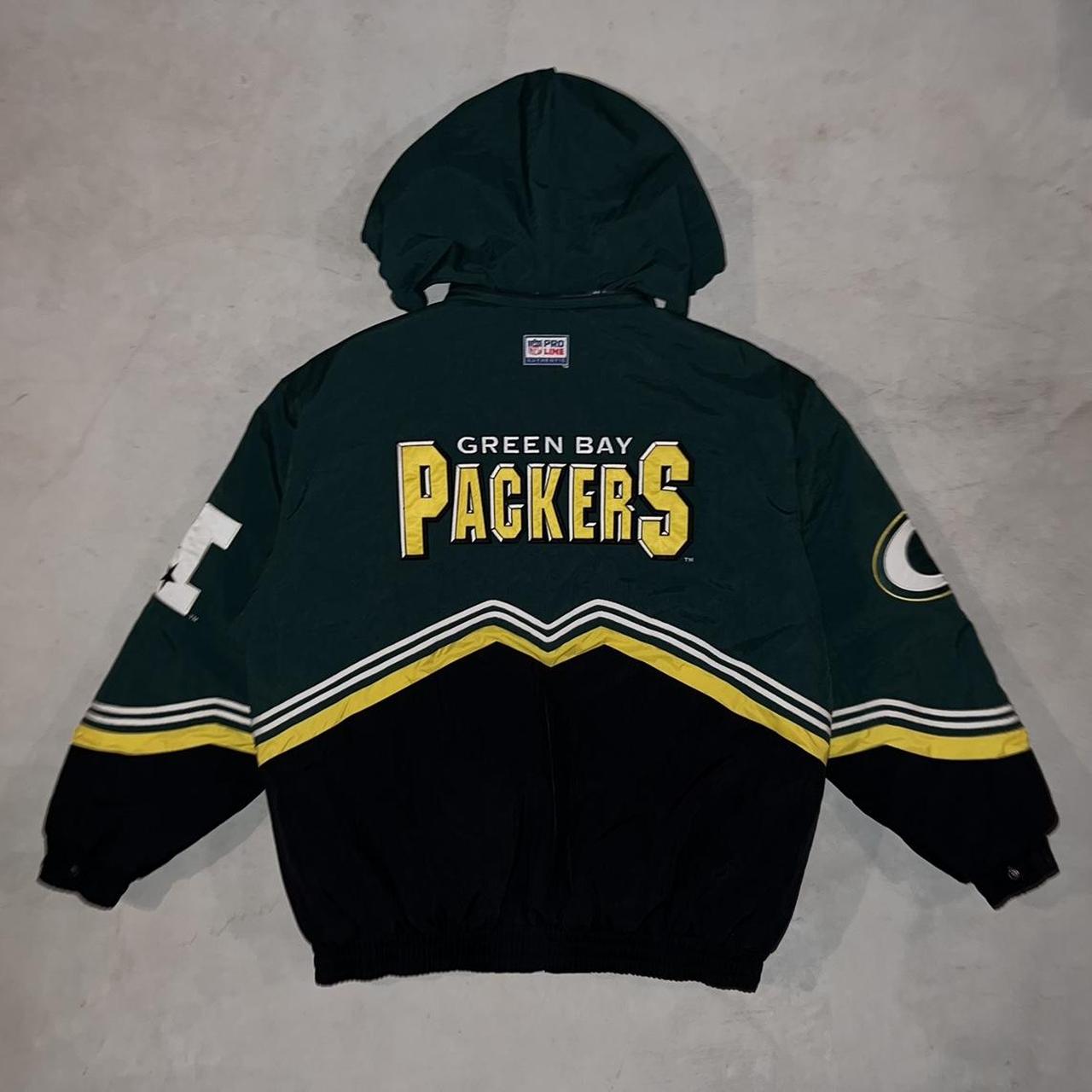 Vintage Logo Athletic Pro Line Green Bay Packers NFL Windbreaker Jacket  Size XL