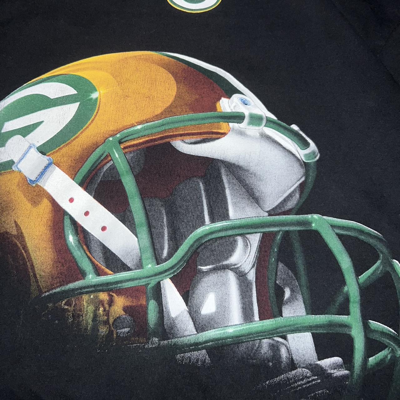 Green Bay Packers Football Sports NFL 2000s Black Helmet T Shirt