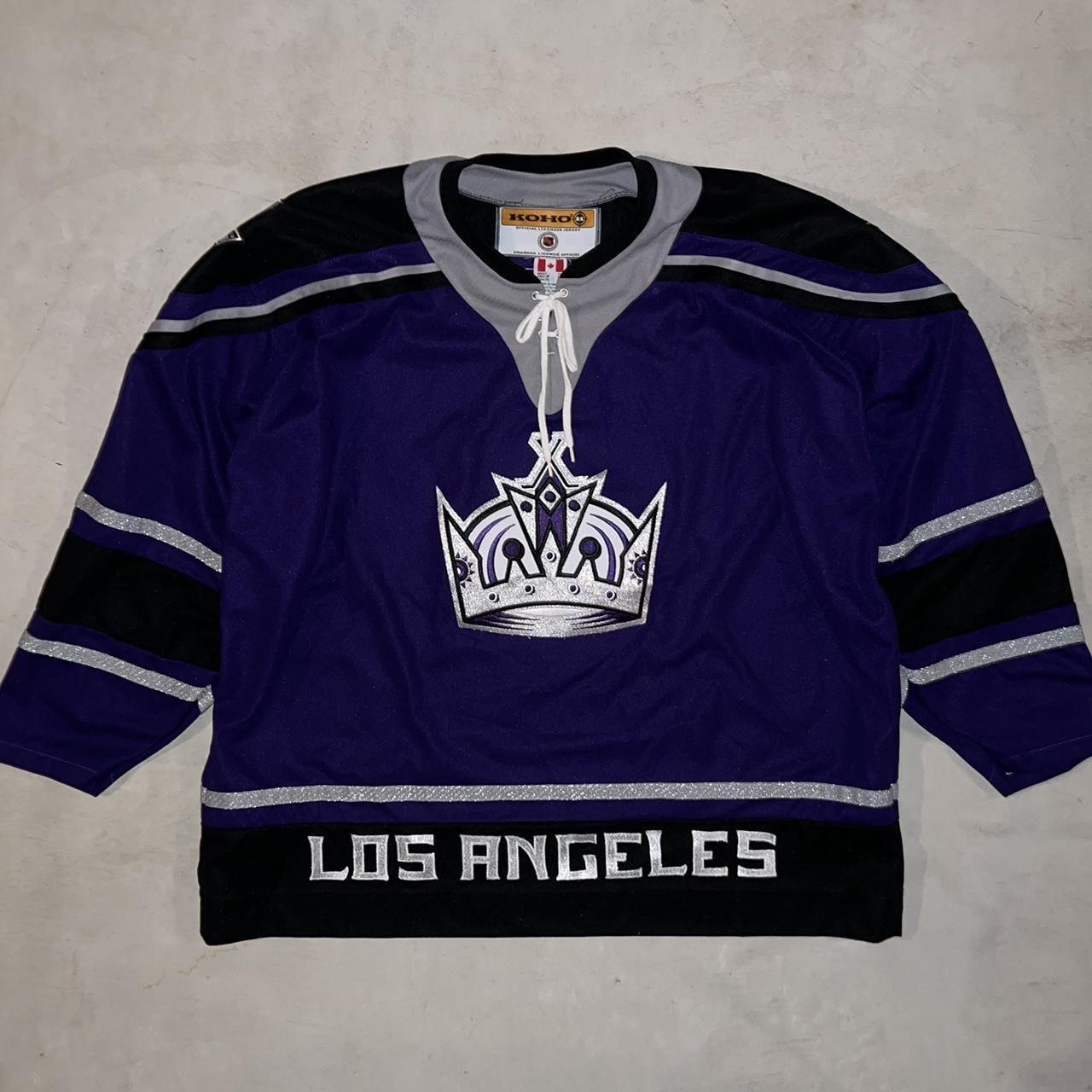 Purple and white 90s Los Angeles Kings NHL size XL - Depop