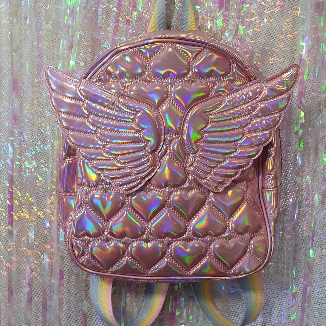 Rainbow leather backpack discount with angel wings