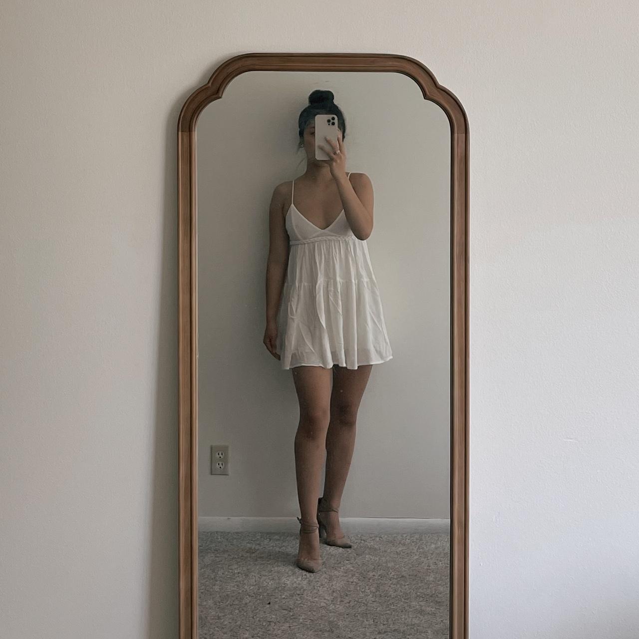 Boho White Babydoll Mini Dress ♡Size: Small ♡This... - Depop