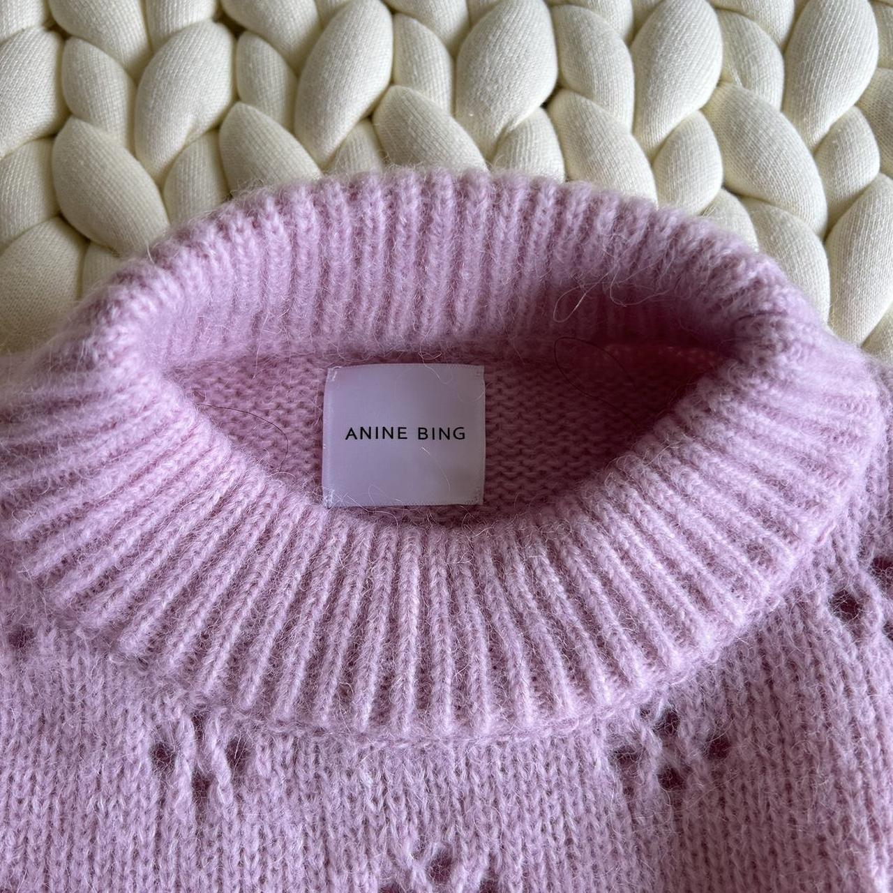 Anine Bing Candice Pointelle Sweater Rose XS S