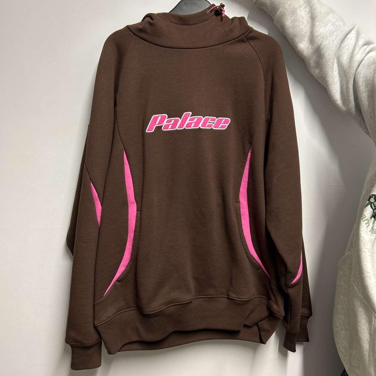 Palace inserto hoodie brown and pink new with | Depop