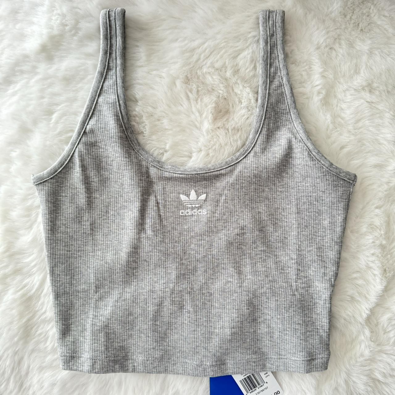 Adidas Adicolor Essentials Rib Tank Top Grey... - Depop