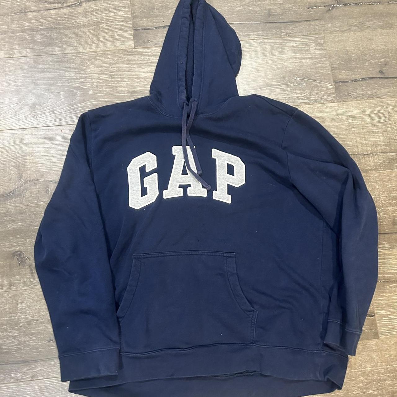 Vintage navy gap hoodie size 2xl could fit an xl - Depop