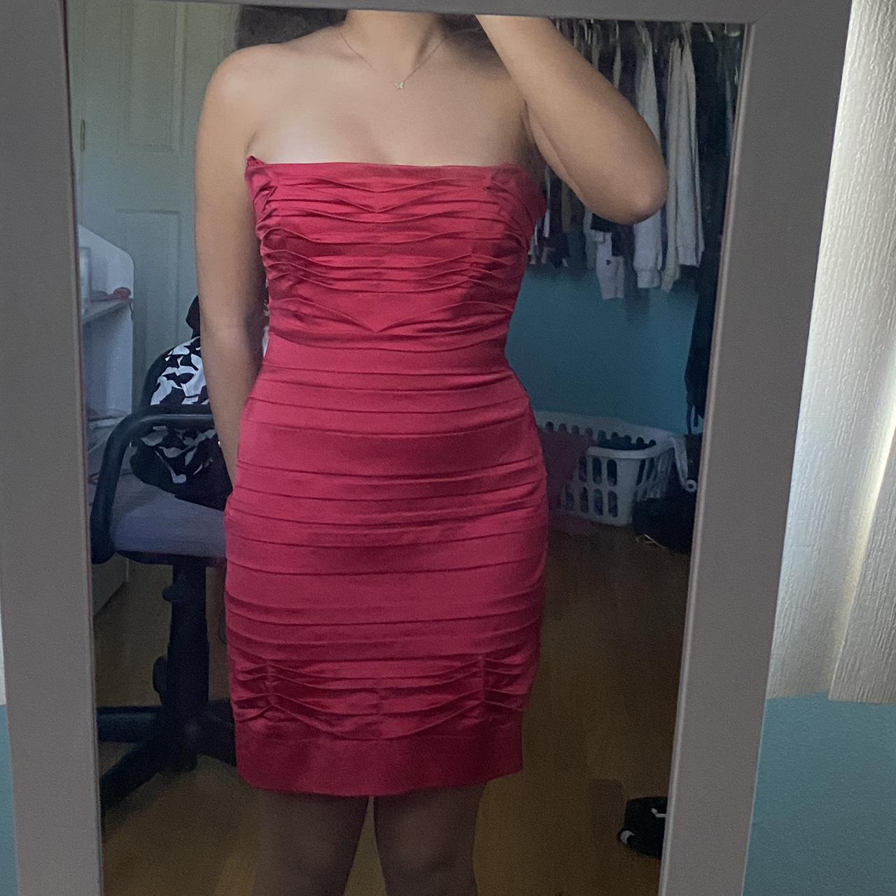 red strapless dress perfect for homecoming or