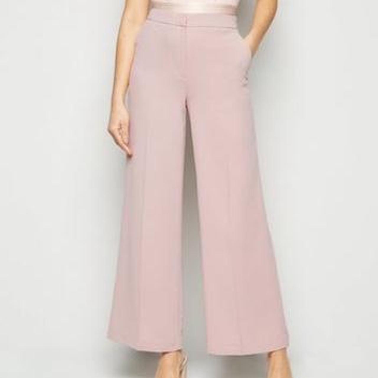 Pink Vanilla Off White Brushed Ribbed Flared Trousers | New Look