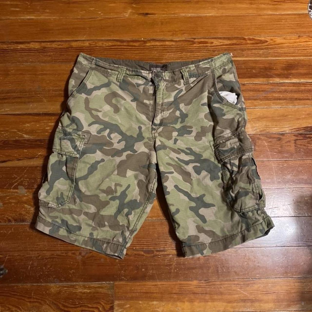 Camo cargo baggy shorts size 38. HMU for... - Depop