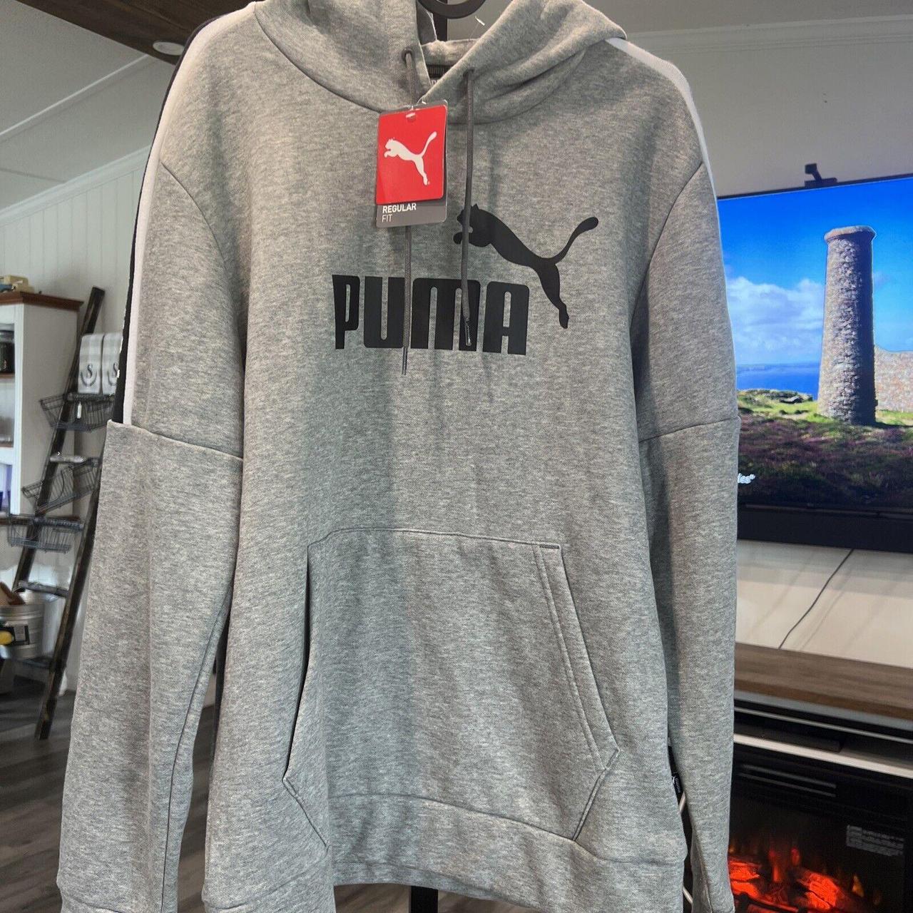 Puma Gray Hoodie Sweater Men s Size Small