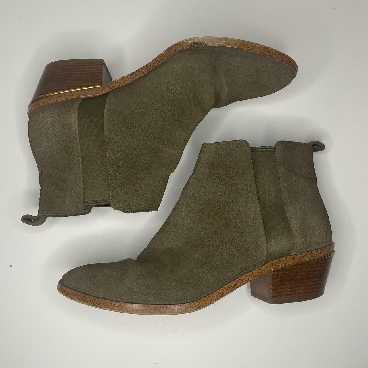 Michael Kors olive green suede booties size 7