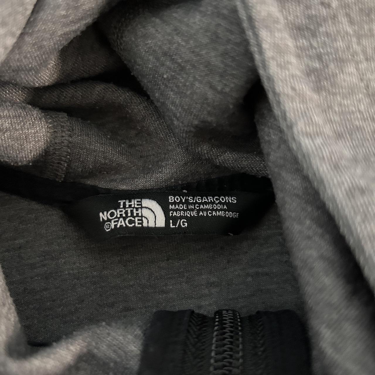 Grey North Face Zip Up Hoodie - Depop