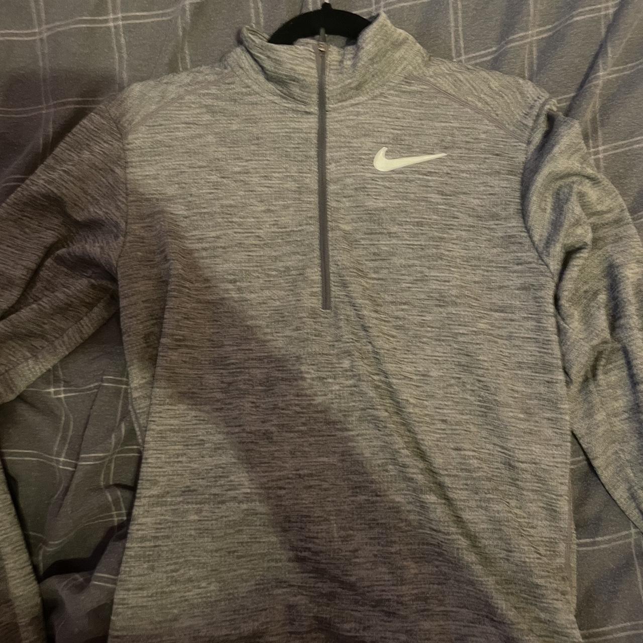 Nike Running quarter zip , grey , great condition - Depop