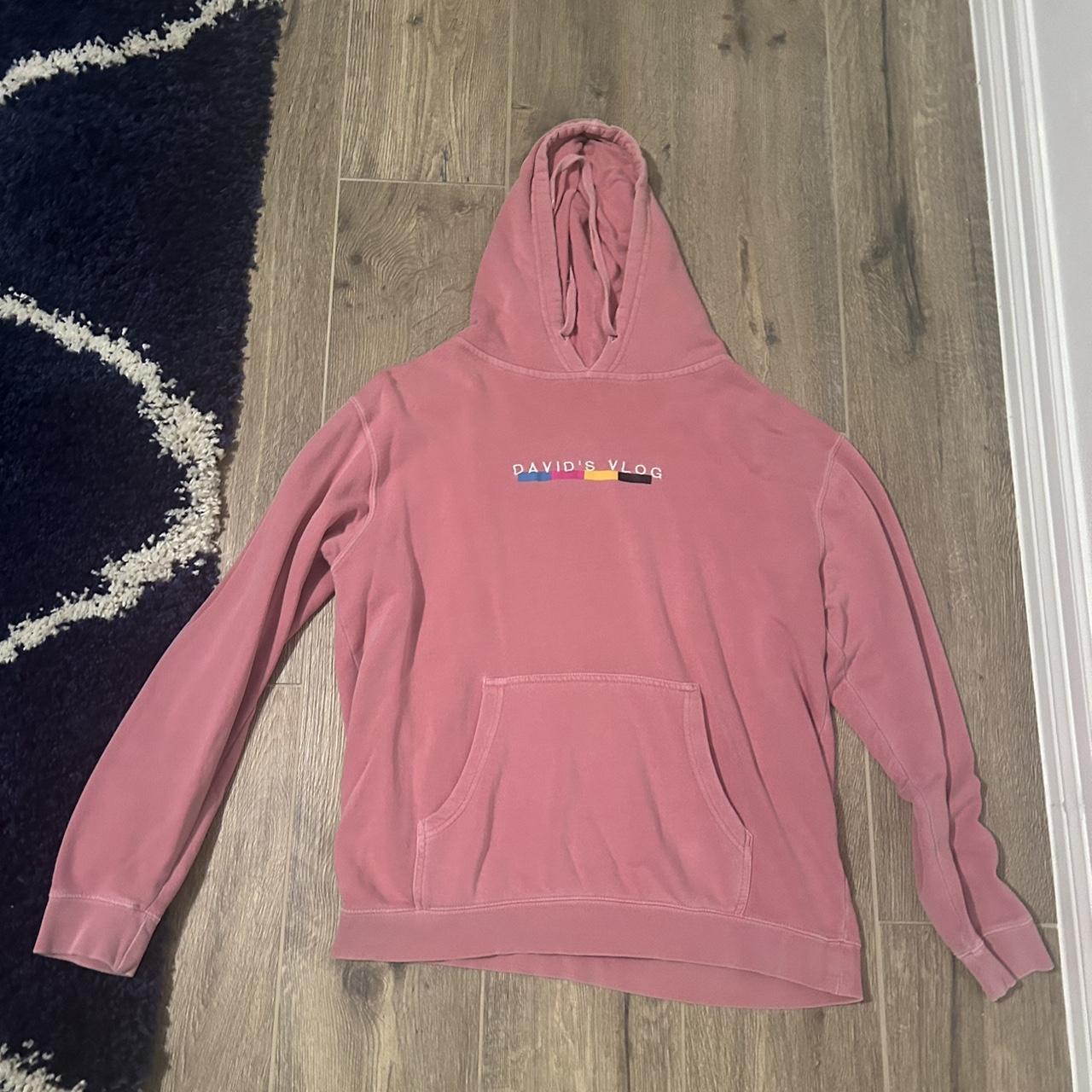 Vlog squad David dobrik large pink hoodie fanjoy Depop