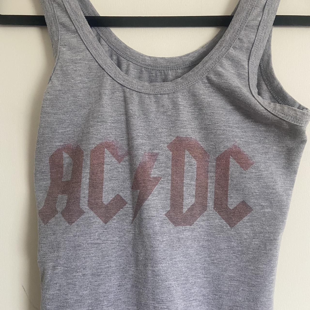 GREY AND RED AC/DC TANK TOP #ACDC #rockmusic - size... - Depop