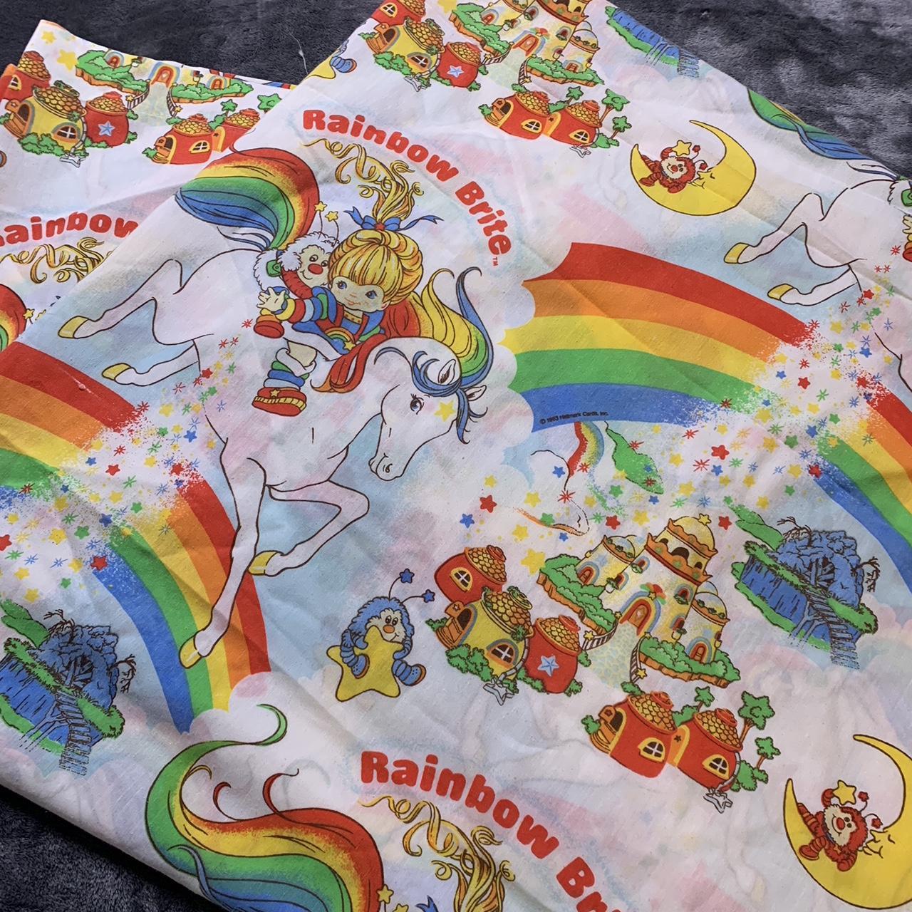 1983 rainbow Brite, hallmark queen size sheet - Depop