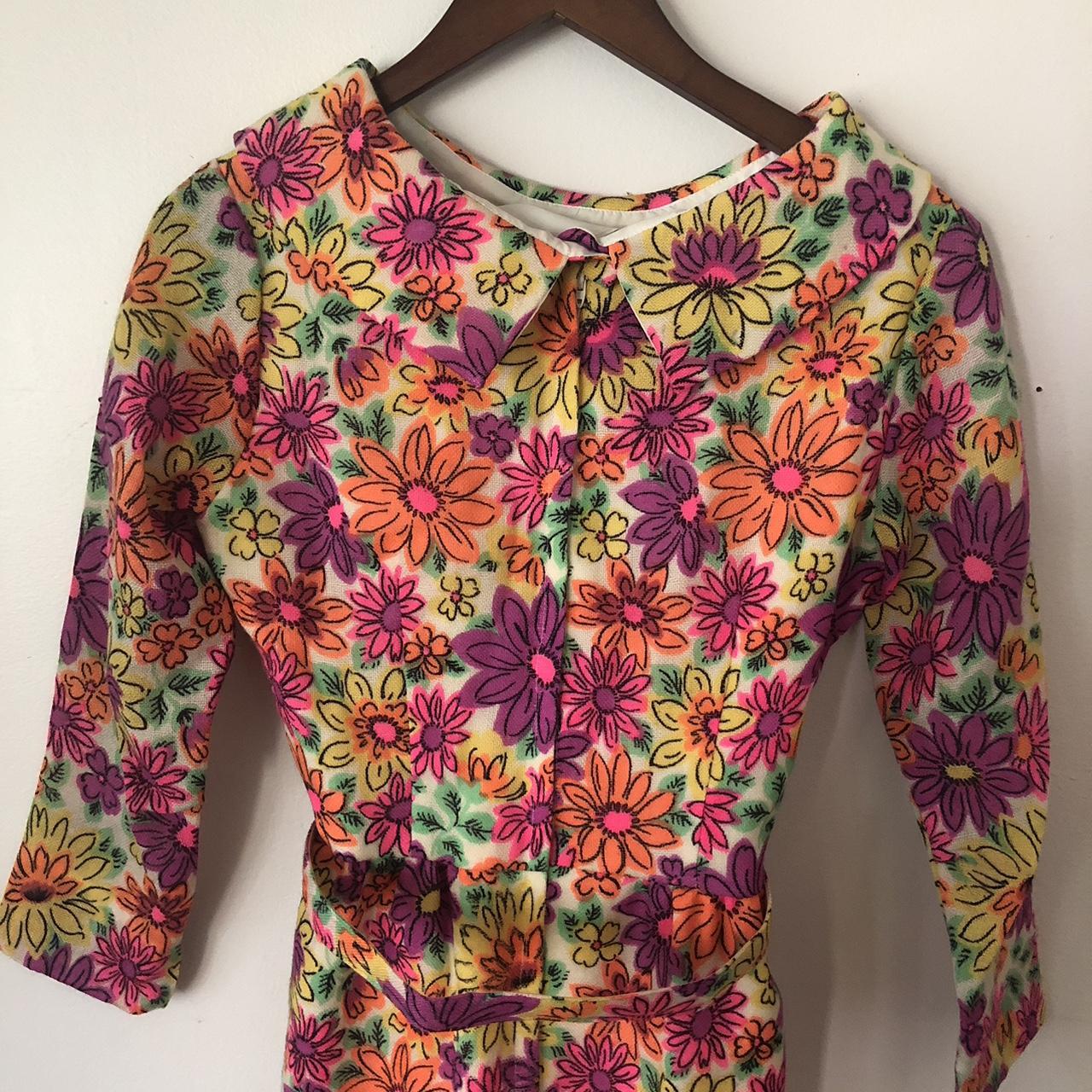 Vintages 60s Ro-Nel of California floral dress in... - Depop