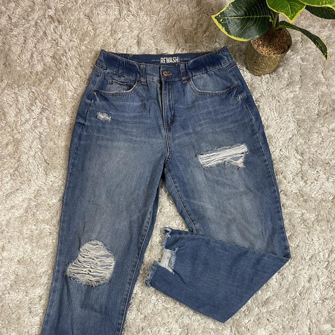 Rewash Women's Navy Jeans | Depop