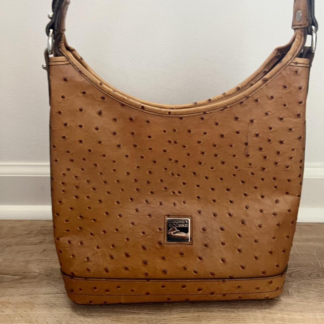 Dooney Bourke Leather Ostrich Shoulder Bag in Depop