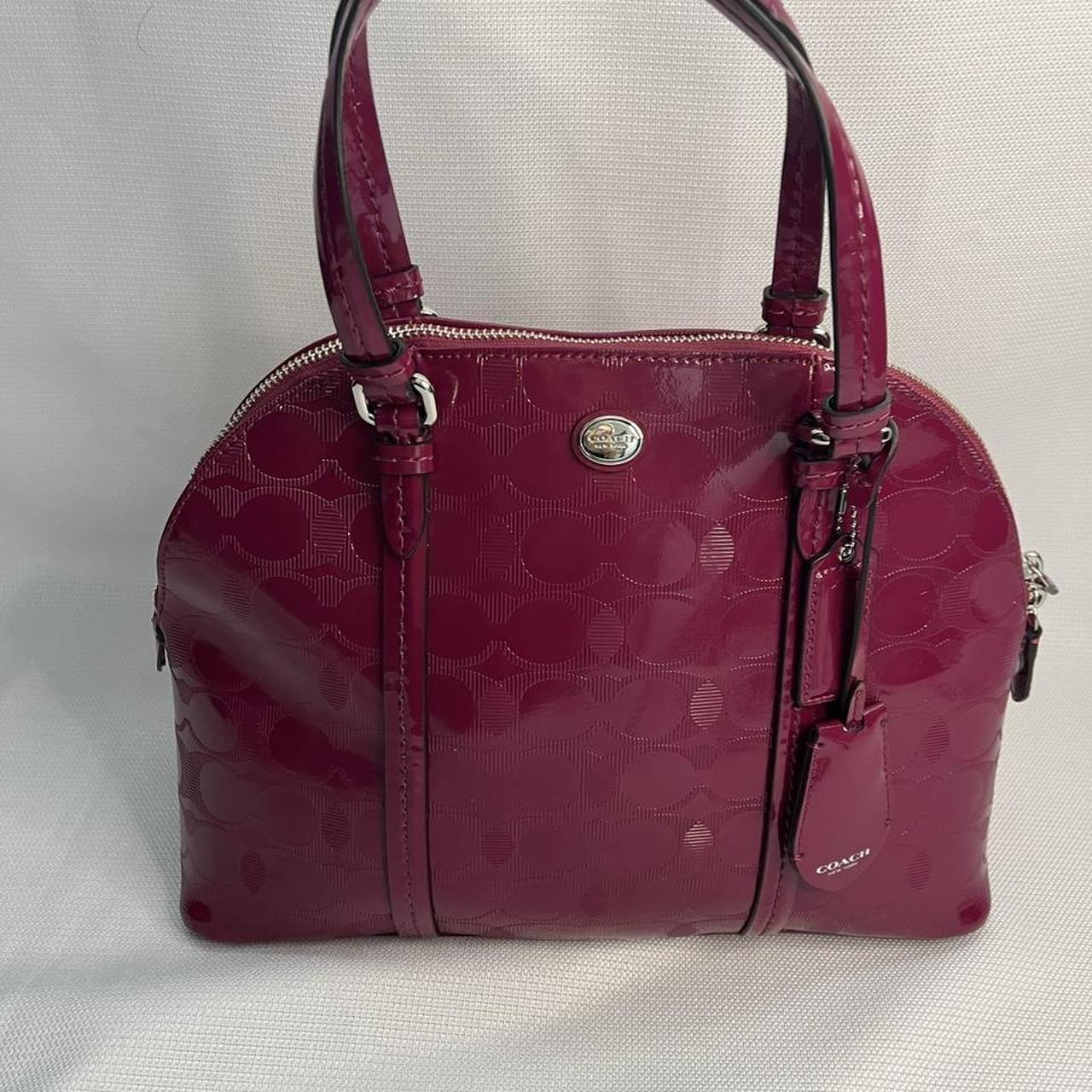 Coach Red Burgundy Leather Bag Purse Strap Women's EUC