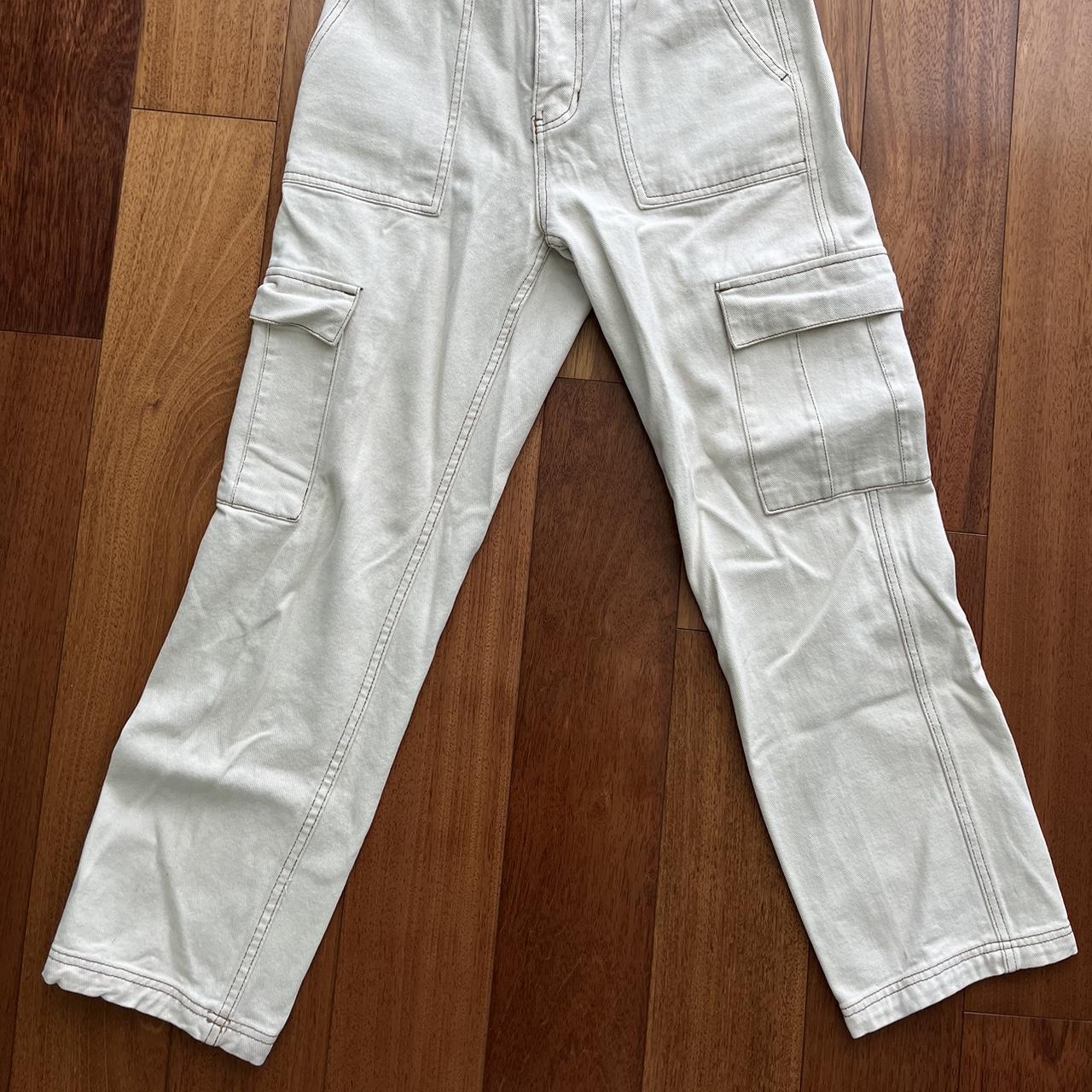 PacSun White Cargo Pants Super cute white cargo... - Depop