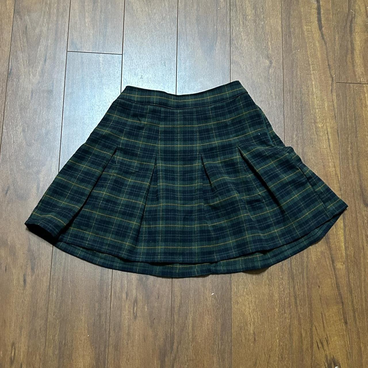 Green plaid 2025 skirt hollister