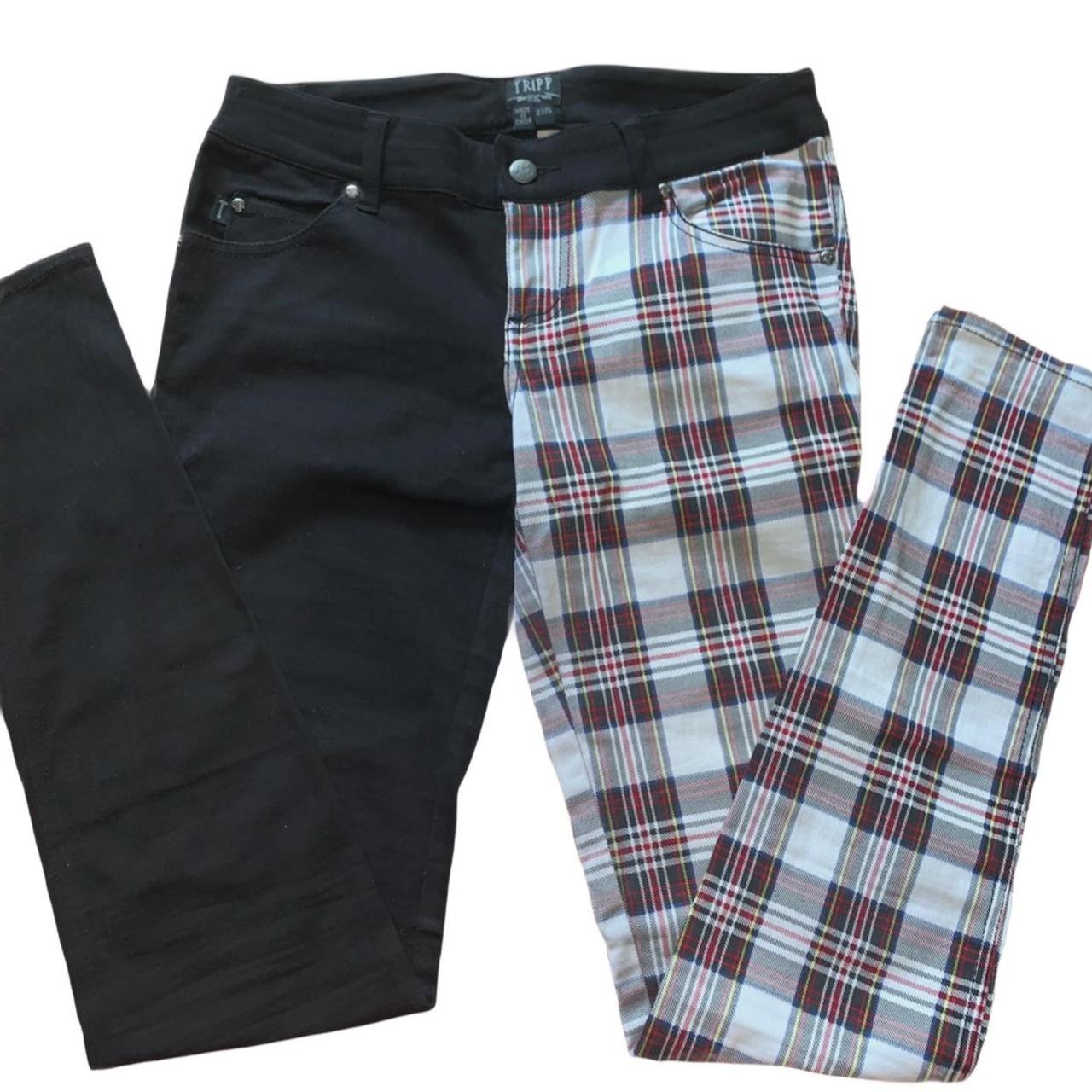 Tripp Nyc Black And White Split Leg Jeans The Printed Split Leg In