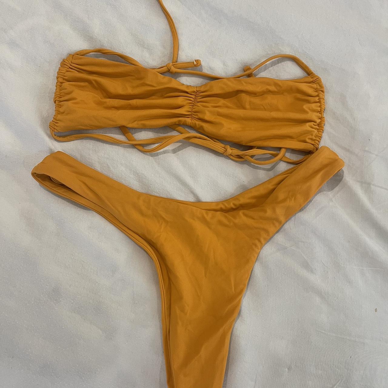 Subtitled Orange Bikini Set Size Top Is S Bottoms Depop 6003