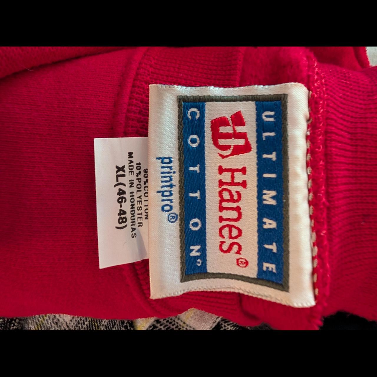 Hanes Men's Sweatshirt - White/Red - XL – Red and… - image 3