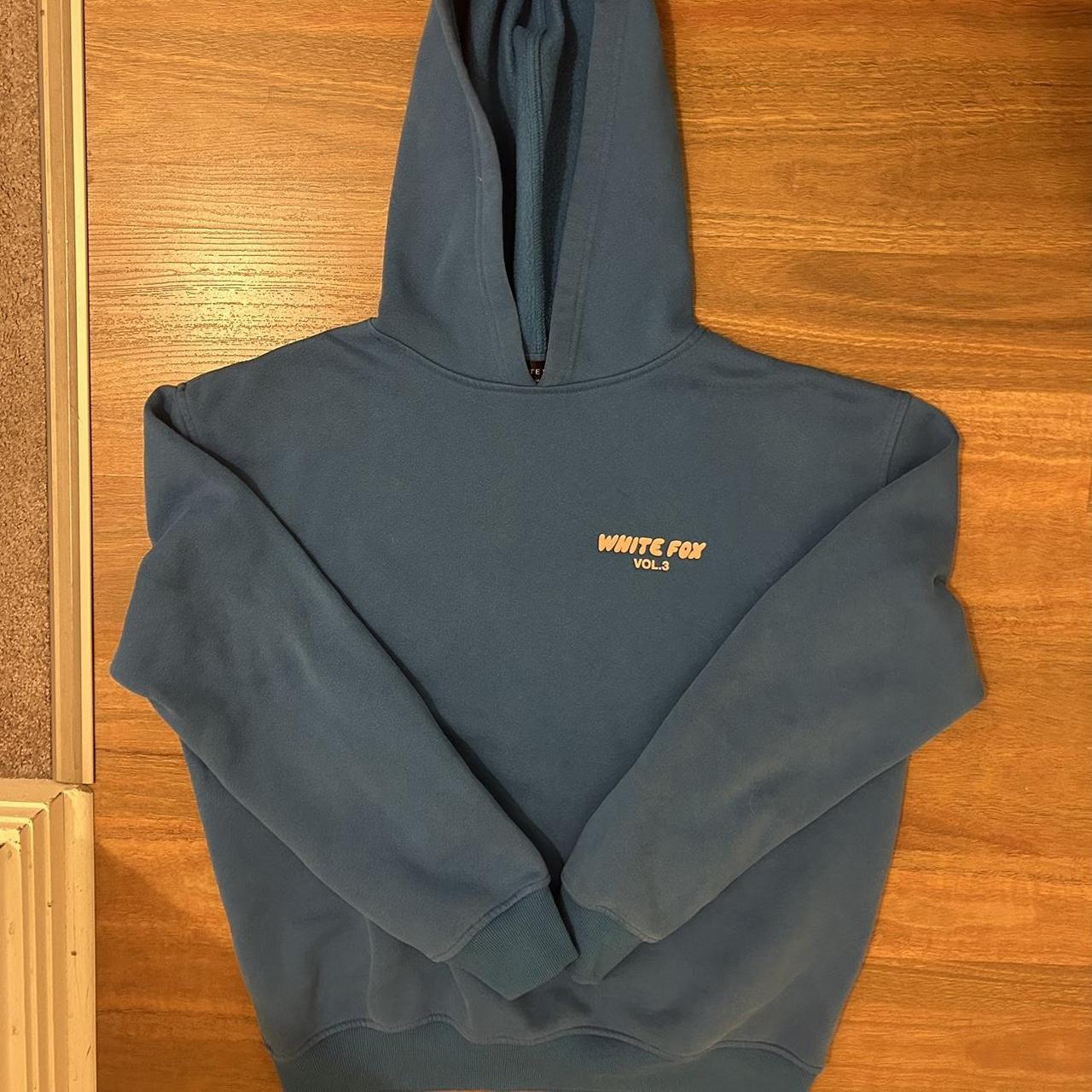 Blue White Fox Hoodie Very good condition size: S/M - Depop